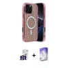MARSİLYAN™- iPhone 16 Pro Max Kılıf Eksen Çizgi - Siyah Bilvis 5in1 3D Magic Cam Ekran Koruyucu + Bilvis Titan Kamera Lens - TMGI