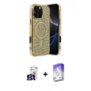 MARSİLYAN™- iPhone 16 Pro Max Kılıf Eksen Çizgi - Siyah Bilvis 5in1 3D Magic Cam Ekran Koruyucu + Bilvis Titan Kamera Lens - TMGI