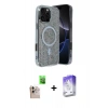 MARSİLYAN™- iPhone 16 Pro Max Kılıf Eksen Çizgi - Siyah Bilvis 5in1 3D Magic Cam Ekran Koruyucu + Raze Metal Kamera Lens - NLGY