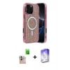 MARSİLYAN™- iPhone 16 Pro Max Kılıf Eksen Çizgi - Siyah Bilvis 5in1 3D Magic Cam Ekran Koruyucu + Raze Metal Kamera Lens - NLGY