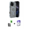 MARSİLYAN™- iPhone 16 Pro Max Kılıf Eksen Çizgi - Siyah Bilvis 5in1 3D Magic Cam Ekran Koruyucu + Raze Metal Kamera Lens - SH
