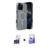 MARSİLYAN™- iPhone 16 Pro Max Kılıf Eksen Çizgi - Siyah Bilvis 5in1 5D Magic Hayalet Cam Ekran Koruyucu + Bilvis Titan Kamera Lens - SH