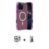 MARSİLYAN™- iPhone 16 Pro Max Kılıf Eksen Çizgi - Siyah Bilvis Hayalet Cam Ekran Koruyucu + Pers Alüminyum Kamera Lens - GI