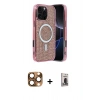 MARSİLYAN™- iPhone 16 Pro Max Kılıf Eksen Çizgi - Siyah Bilvis Hayalet Cam Ekran Koruyucu + Pers Alüminyum Kamera Lens - CLTM