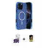 MARSİLYAN™- iPhone 16 Pro Max Kılıf Eksen Çizgi - Siyah Buffer Cam Ekran Koruyucu + Bilvis Titan Kamera Lens - SH