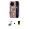 MARSİLYAN™- iPhone 16 Pro Max Kılıf Eksen Çizgi - Siyah Buffer Cam Ekran Koruyucu + Bilvis Titan Kamera Lens - TMGI