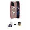 MARSİLYAN™- iPhone 16 Pro Max Kılıf Eksen Çizgi - Siyah Buffer Cam Ekran Koruyucu + Bilvis Titan Kamera Lens - GS