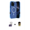MARSİLYAN™- iPhone 16 Pro Max Kılıf Eksen Çizgi - Siyah Buffer Cam Ekran Koruyucu + Bilvis Titan Kamera Lens - TMGI