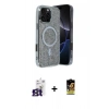 MARSİLYAN™- iPhone 16 Pro Max Kılıf Eksen Çizgi - Siyah Buffer Cam Ekran Koruyucu + Bilvis Titan Kamera Lens - TMGI