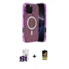 MARSİLYAN™- iPhone 16 Pro Max Kılıf Eksen Çizgi - Siyah Buffer Cam Ekran Koruyucu + Bilvis Titan Kamera Lens - SH