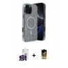 MARSİLYAN™- iPhone 16 Pro Max Kılıf Eksen Çizgi - Siyah Buffer Cam Ekran Koruyucu + Bilvis Titan Kamera Lens - SH
