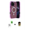 MARSİLYAN™- iPhone 16 Pro Max Kılıf Eksen Çizgi - Siyah Buffer Cam Ekran Koruyucu + Raze Metal Kamera Lens - BZ