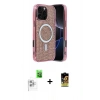MARSİLYAN™- iPhone 16 Pro Max Kılıf Eksen Çizgi - Siyah Buffer Cam Ekran Koruyucu + Raze Metal Kamera Lens - BZ