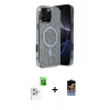 MARSİLYAN™- iPhone 16 Pro Max Kılıf Eksen Çizgi - Siyah Buffer Hayalet Cam Ekran Koruyucu + Raze Metal Kamera Lens - BZ