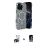 MARSİLYAN™- iPhone 16 Pro Max Kılıf Eksen Çizgi - Siyah Buffer Hayalet Cam Ekran Koruyucu + Bilvis Titan Kamera Lens - TMGI