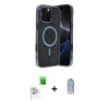 MARSİLYAN™- iPhone 16 Pro Max Kılıf Eksen Çizgi - Siyah Joko Magic 5D Cam + Raze Metal Kamera Lens - BZ