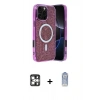 MARSİLYAN™- iPhone 16 Pro Max Kılıf Eksen Çizgi - Siyah Joko Magic 5D Cam + PVD Metal Kamera Lens - GS