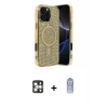 MARSİLYAN™- iPhone 16 Pro Max Kılıf Eksen Çizgi - Siyah Joko Magic 5D Cam + PVD Metal Kamera Lens - GS