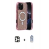 MARSİLYAN™- iPhone 16 Pro Max Kılıf Eksen Çizgi - Siyah Joko Magic 5D Cam + PVD Metal Kamera Lens - GS
