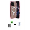 MARSİLYAN™- iPhone 16 Pro Max Kılıf Eksen Çizgi - Siyah Joko Magic 5D Cam + Raze Metal Kamera Lens - SH