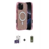 MARSİLYAN™- iPhone 16 Pro Max Kılıf Eksen Çizgi - Siyah Joko Magic 5D Hayalet Cam + Bilvis Titan Kamera Lens - TMGI