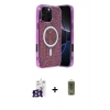MARSİLYAN™- iPhone 16 Pro Max Kılıf Eksen Çizgi - Siyah Joko Magic 5D Hayalet Cam + Bilvis Titan Kamera Lens - TMGI