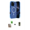 MARSİLYAN™- iPhone 16 Pro Max Kılıf Eksen Çizgi - Siyah Joko Magic 5D Hayalet Cam + Raze Metal Kamera Lens - CLTM