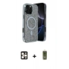 MARSİLYAN™- iPhone 16 Pro Max Kılıf Eksen Çizgi - Siyah Joko Magic 5D Hayalet Cam + PVD Metal Kamera Lens - GD