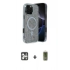 MARSİLYAN™- iPhone 16 Pro Max Kılıf Eksen Çizgi - Siyah Joko Magic 5D Hayalet Cam + PVD Metal Kamera Lens - GS