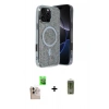 MARSİLYAN™- iPhone 16 Pro Max Kılıf Eksen Çizgi - Siyah Joko Magic 5D Hayalet Cam + Raze Metal Kamera Lens - NLGY