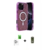 MARSİLYAN™- iPhone 16 Pro Max Kılıf Eksen Çizgi - Siyah Joko Magic 5D Hayalet Cam + Raze Metal Kamera Lens - BZ