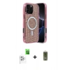 MARSİLYAN™- iPhone 16 Pro Max Kılıf Eksen Çizgi - Siyah Joko Magic 5D Hayalet Cam + Raze Metal Kamera Lens - BZ