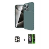 MARSİLYAN™- iPhone 16 Pro Max Kılıf Eksen Form Prime - Şeffaf 360 Full Body Arka Koruyucu + PVD Metal Kamera Lens - GD