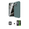 MARSİLYAN™- iPhone 16 Pro Max Kılıf Eksen Form Prime - Şeffaf 360 Full Body Arka Koruyucu + PVD Metal Kamera Lens - SH