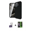 MARSİLYAN™- iPhone 16 Pro Max Kılıf Eksen Form Prime - Şeffaf 360 Full Body Arka Koruyucu + Bilvis Titan Kamera Lens - TMGI
