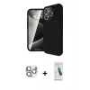 MARSİLYAN™- iPhone 16 Pro Max Kılıf Eksen Form Prime - Şeffaf Pasifik Cam Ekran Koruyucu + Pers Alüminyum Kamera Lens - GS