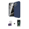MARSİLYAN™- iPhone 16 Pro Max Kılıf Eksen Form Prime - Siyah 360 Mat Full Body Arka Koruyucu + Bilvis Titan Kamera Lens - SH