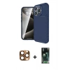 MARSİLYAN™- iPhone 16 Pro Max Kılıf Eksen Form Prime - Siyah 360 Mat Full Body Arka Koruyucu + Pers Alüminyum Kamera Lens - CLTM
