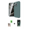 MARSİLYAN™- iPhone 16 Pro Max Kılıf Eksen Form Prime - Siyah 360 Mat Full Body Arka Koruyucu + Raze Metal Kamera Lens - NLGY