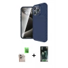 MARSİLYAN™- iPhone 16 Pro Max Kılıf Eksen Form Prime - Siyah 360 Mat Full Body Arka Koruyucu + Raze Metal Kamera Lens - NLGY