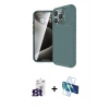 MARSİLYAN™- iPhone 16 Pro Max Kılıf Eksen Form Prime - Siyah 3D Antistatik Cam Ekran Koruyucu + Bilvis Titan Kamera Lens - TMGI