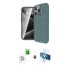 MARSİLYAN™- iPhone 16 Pro Max Kılıf Eksen Form Prime - Siyah 3D Antistatik Cam Ekran Koruyucu + Raze Metal Kamera Lens - BZ