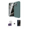 MARSİLYAN™- iPhone 16 Pro Max Kılıf Eksen Form Prime - Siyah 3D Antistatik Hayalet Cam Ekran Koruyucu + Bilvis Titan Kamera Lens - SH