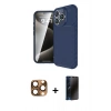 MARSİLYAN™- iPhone 16 Pro Max Kılıf Eksen Form Prime - Siyah 3D Antistatik Hayalet Cam Ekran Koruyucu + Pers Alüminyum Kamera Lens - CLTM