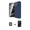 MARSİLYAN™- iPhone 16 Pro Max Kılıf Eksen Form Prime - Siyah 3D Antistatik Hayalet Cam Ekran Koruyucu + PVD Metal Kamera Lens - SH