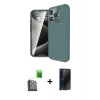 MARSİLYAN™- iPhone 16 Pro Max Kılıf Eksen Form Prime - Siyah 3D Antistatik Hayalet Cam Ekran Koruyucu + Raze Metal Kamera Lens - SH