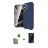 MARSİLYAN™- iPhone 16 Pro Max Kılıf Eksen Form Prime - Siyah 3D Antistatik Hayalet Cam Ekran Koruyucu + Raze Metal Kamera Lens - CLTM
