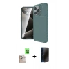 MARSİLYAN™- iPhone 16 Pro Max Kılıf Eksen Form Prime - Siyah 3D Antistatik Hayalet Cam Ekran Koruyucu + Raze Metal Kamera Lens - NLGY