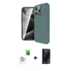 MARSİLYAN™- iPhone 16 Pro Max Kılıf Eksen Form Prime - Siyah 3D Antistatik Hayalet Cam Ekran Koruyucu + Raze Metal Kamera Lens - BZ