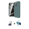 MARSİLYAN™- iPhone 16 Pro Max Kılıf Eksen Form Prime - Siyah 3D Antistatik Seramik Nano Ekran Koruyucu + Bilvis Titan Kamera Lens - TMGI